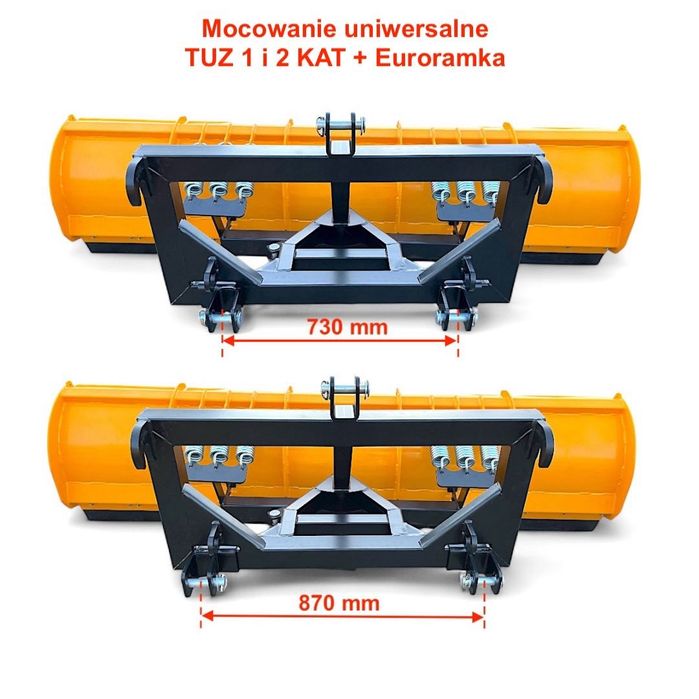 Pług śnieżny C330, C360, MF255, Euroramka, wózek widłowy -Amortyzowane