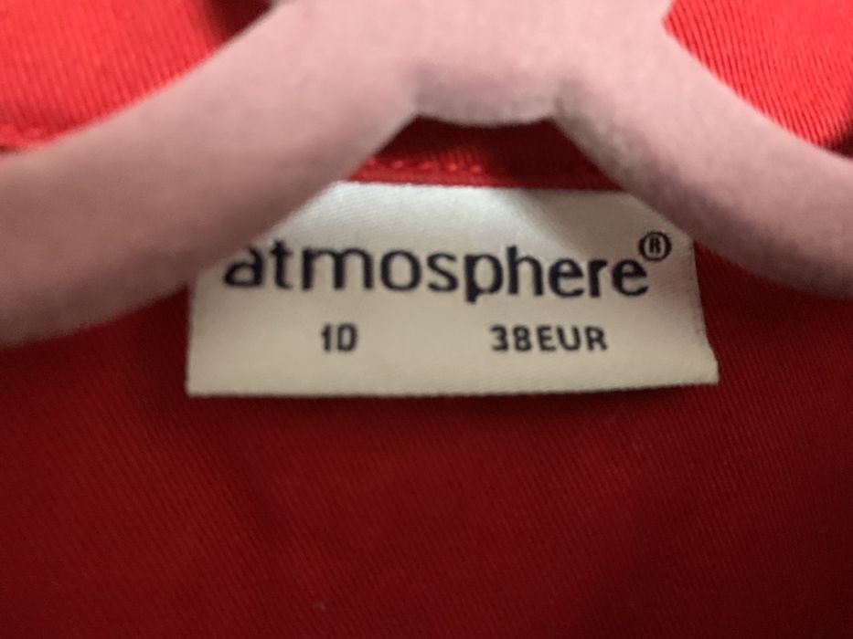 Atmosphere czerwony trencz płaszcz dwurzędowy jesień wiosna r. 38