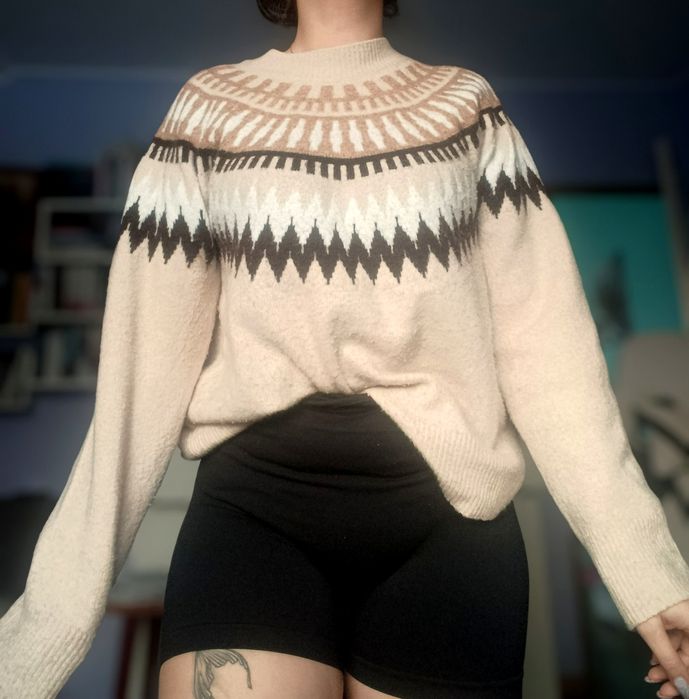 Gruby ciepły sweter m