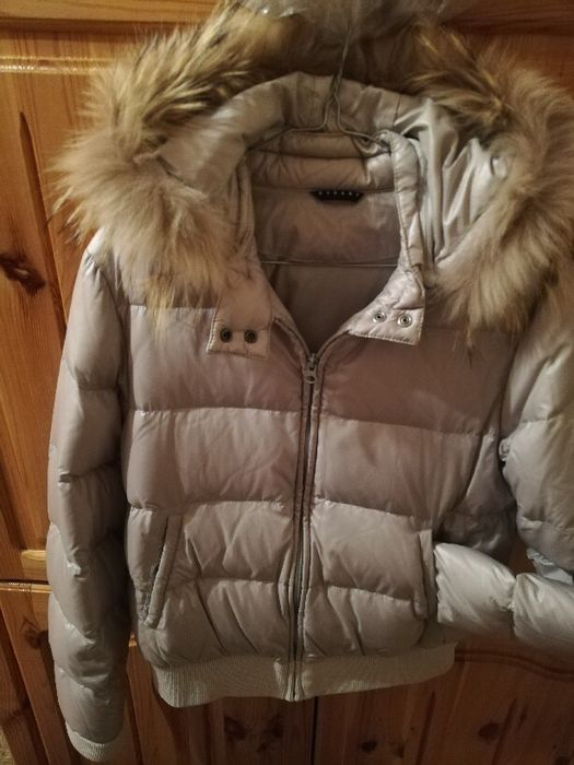 Włoska kurtka puchowa sisley szara L j nowa