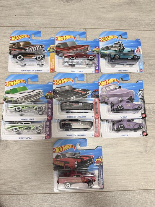 Hot Wheels Мускул Кари (Muscle Cars) | 16 шт | Dodge Challenger Camaro Impala | В блістерах