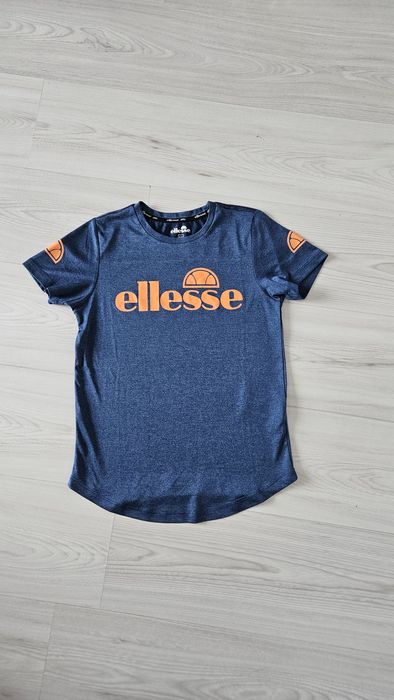 T-shirt koszulka bluzka 140 cm 146 ellesse pomarańczowa granatowa