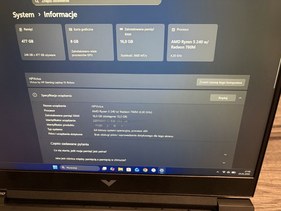 HP Victus 15 144 Hz AMD Ryzen 5 RTX 5050 16GB RAM 512GB SSD