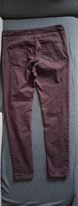 Bordowe damskie spodnie rurki 44r
