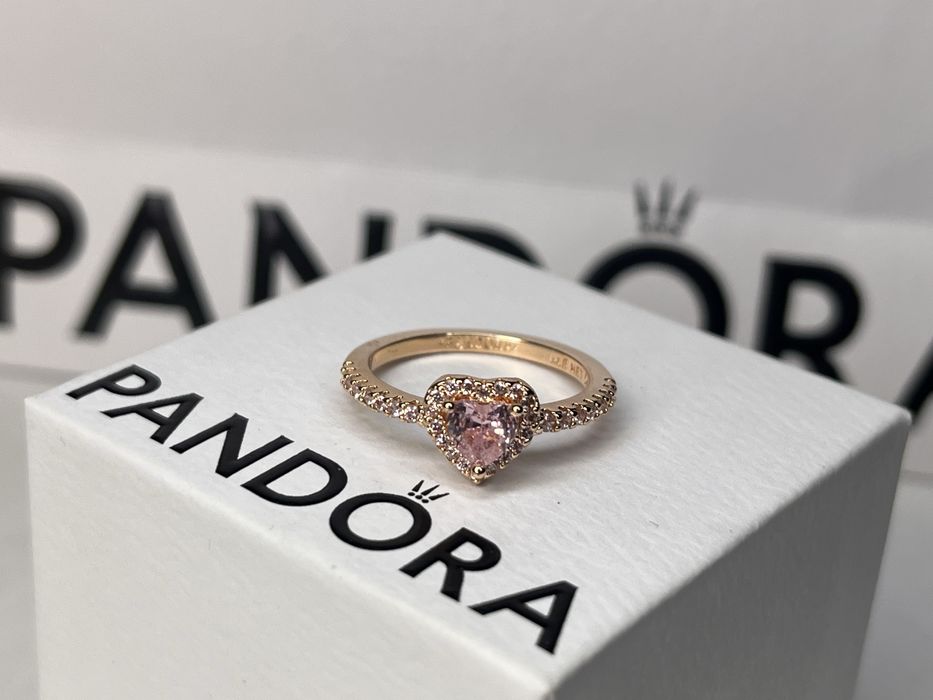 Pandora ALE Met złoty serduszko róż cyrkonie 54 nowy
