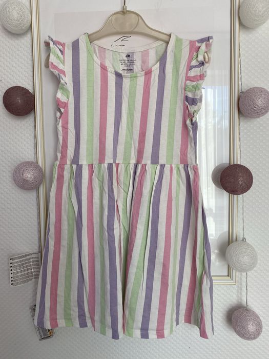 Sukienka letnia H&M 122-128 pastelowa