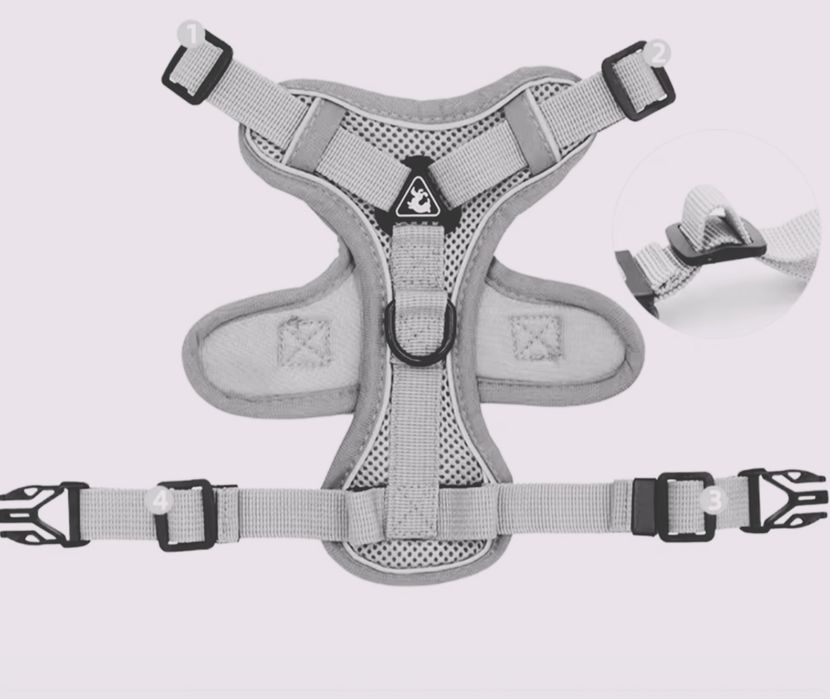 Шлейка для собак и котов размер s, поводок