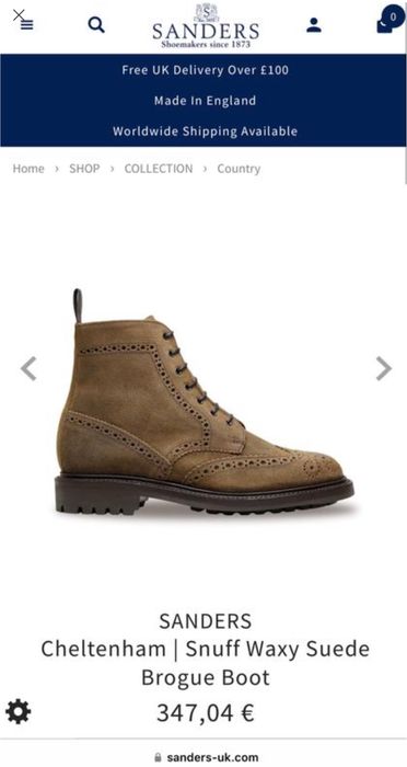 Чоловічі коричневі замшеві черевики броги Sanders Cheltenham 9 UK