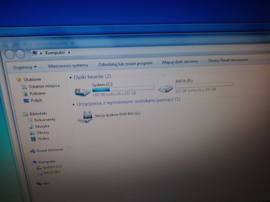 Czarny komputer OPTIMUS retro z oryginalną plombą gwarancyjną i Win 7