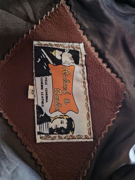 Blusão couro castanho