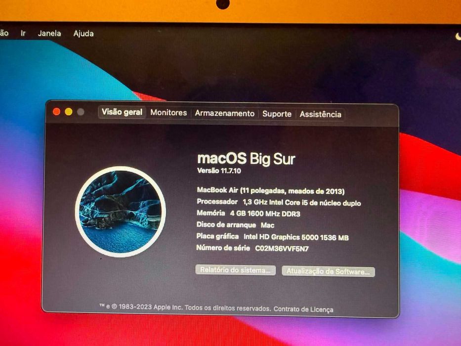 Macbook a funcionar bem