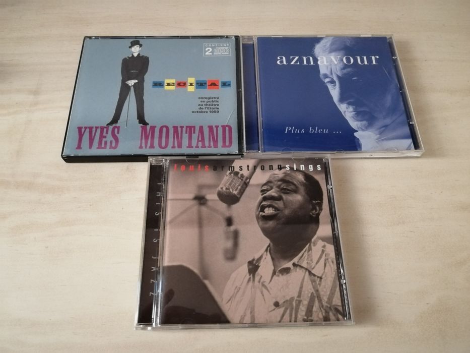 Yves Montand, Aznavour, Louis Armstrong, CDS in excellent condition