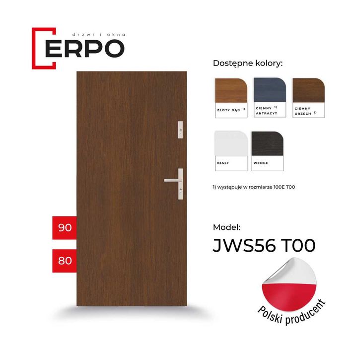 TANIE Drzwi wejściowe 80 i 90prawe lub lewe złoty dąb grubość 56mm