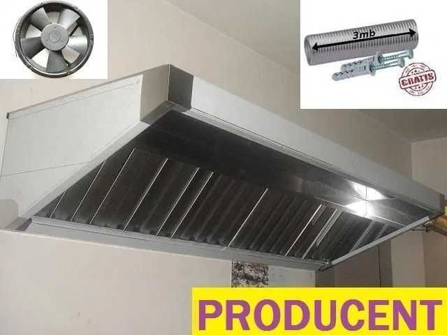 Okap gastronomiczny SG 1000x700x400 FILTR WENTYLATOR atest  KURIER