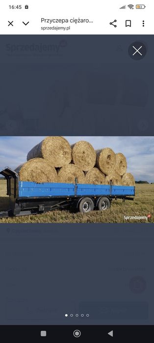 Przyczepa ciężarowa tandem budowlana platforma do slomy hl brandys