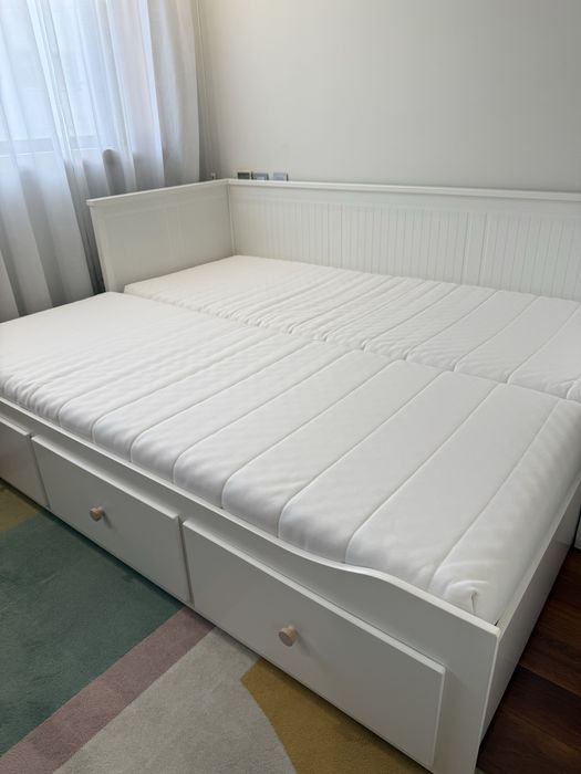 IKEA HEMNES Cama/Sofá-cama extensível c/3 gavetas + 2 colchões