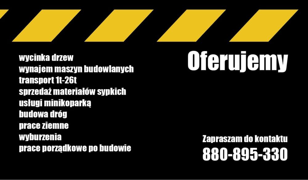 Roboty ziemne,Wyburzenia,Wynajem maszyn budowlanych