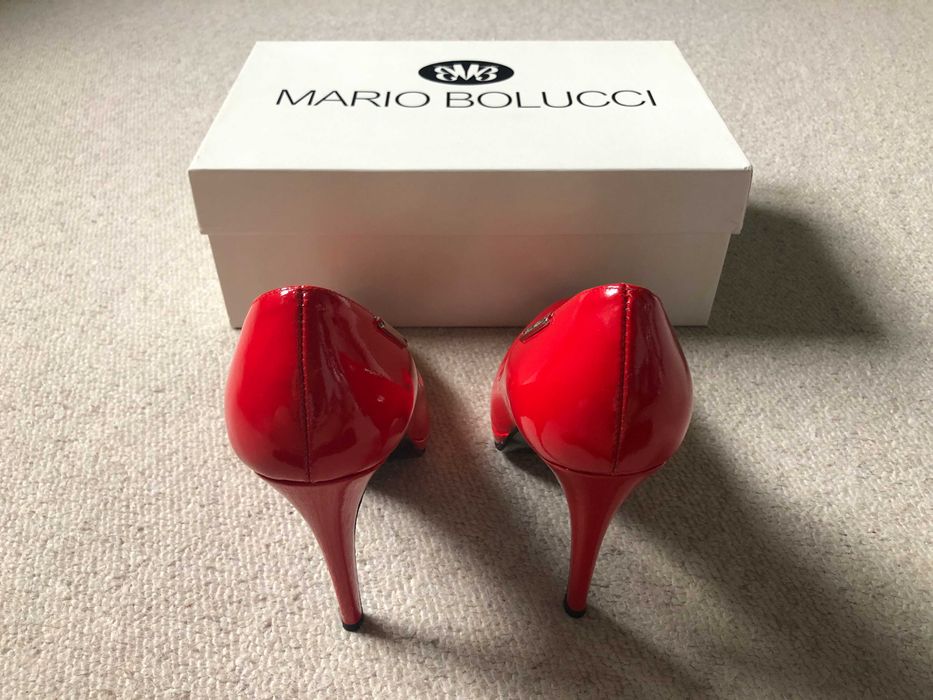Szpilki skórzane, czerwone, Mario Bolucci czarne rozmiar 37, nowe [5]