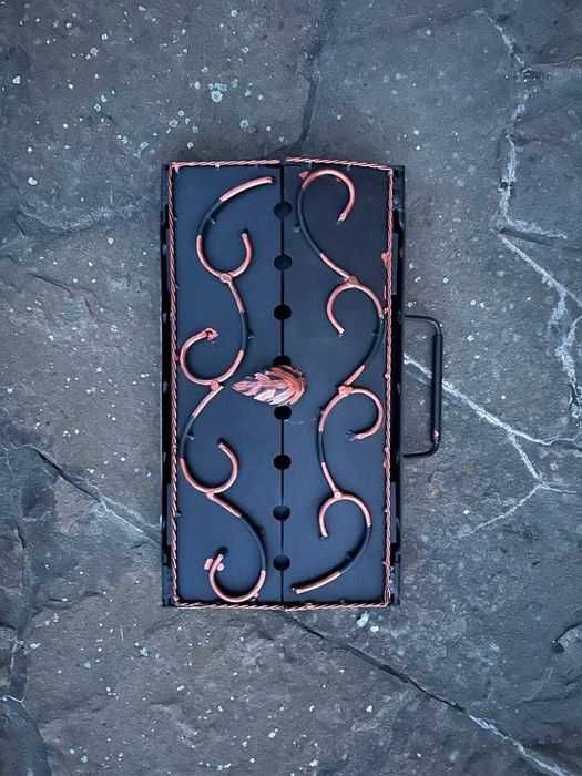 Кований мангал складаний на 6◾️8◾️10◾️12шампурів +чохол совок кочерга