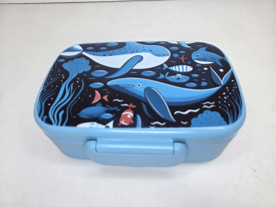LUNCHBOX Śniadaniówka Dla Dzieci, 3 Przegródki, Sztućce-BOHEVA