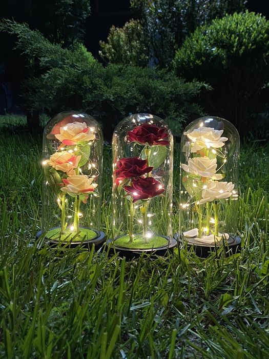 Троянди в колбі з підсвіткою