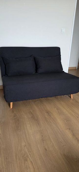 Sofa cama tecido preto