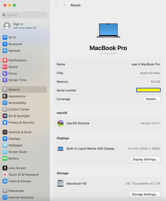 MacBook PRO 14 M1 MAX 10 CPU/ 32 GPU/ 64 RAM/ 2TB Space Gray