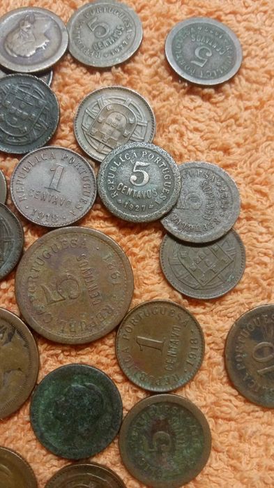 Moedas antigas de centavos