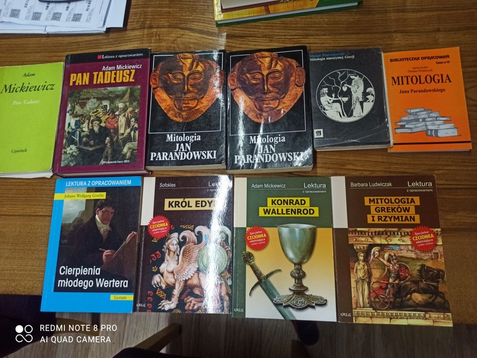 Lektury Pan Tadeusz, Mitologia, inne, opracowania - łączna cena