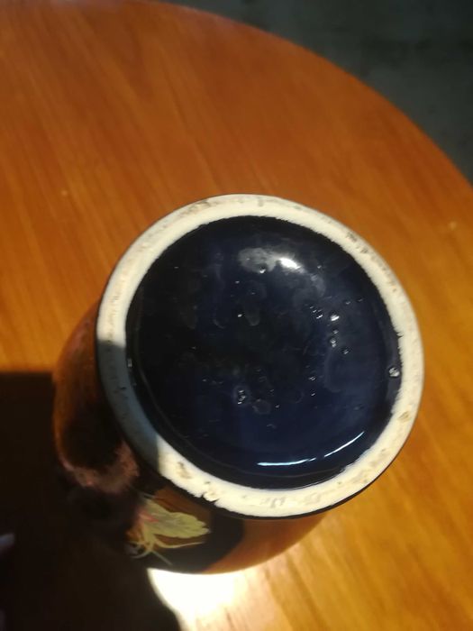 Vaso Decorativo Preto com Cegonha Japonesa