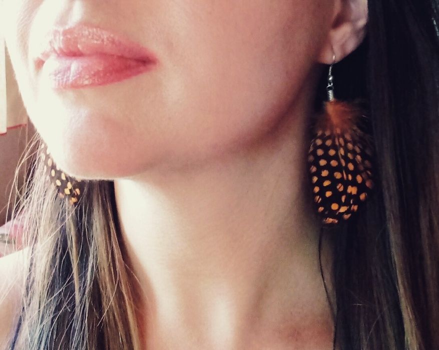 серьги с перышками