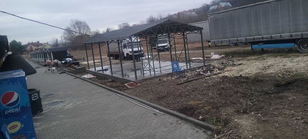 Односхилий навіс для авто | Автонавіс | Навес для машины | Односкатный