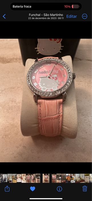 Vnedo relogio Hello Kitty original com cristais Swarovski