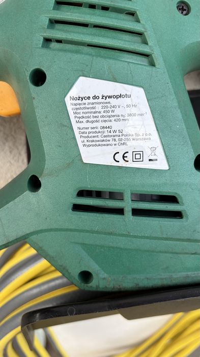 Noźyce do żywopłotu elektr. używane