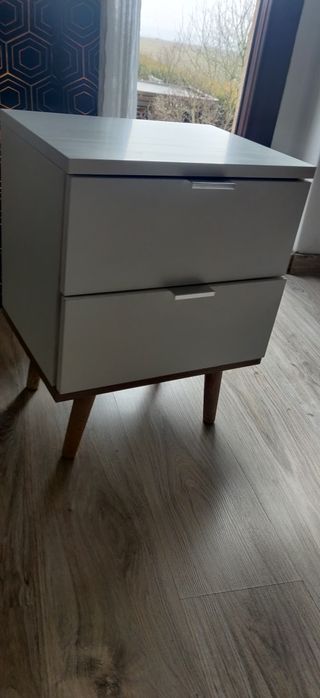 Stoliki nocne białe skandynawskie 2 szt