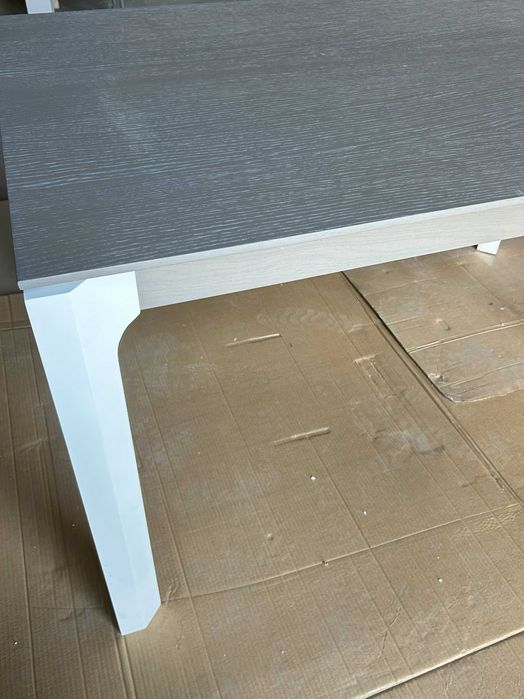 Mesa jantar cinzenta e Branca extensível