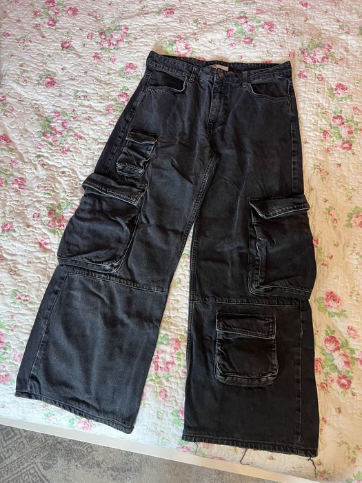 Spodnie jeansowe boyfriend luźne oversize Bershka r. M