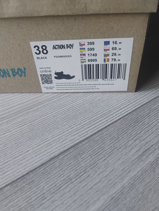 Sandałki czarne męskie r.38