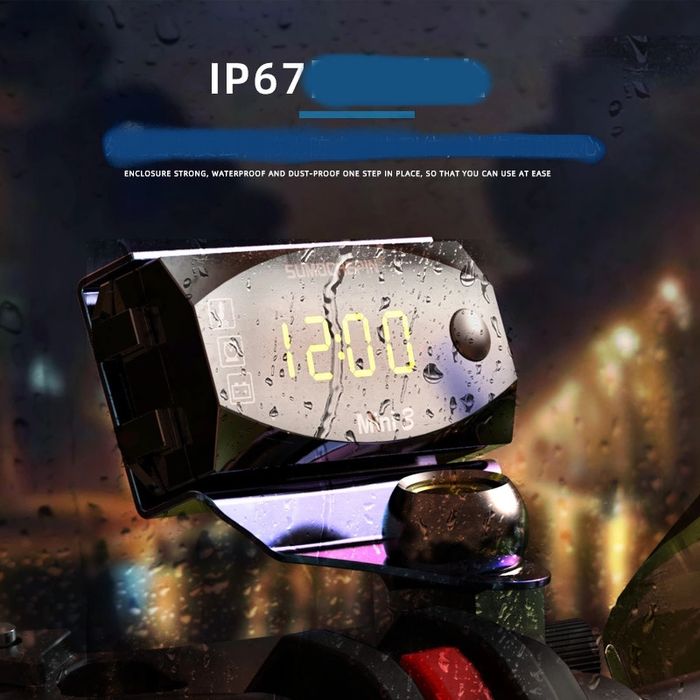 Вольтметр+Термометр+Годинник 12v для мотоцикла скутера авто 3в1 мото