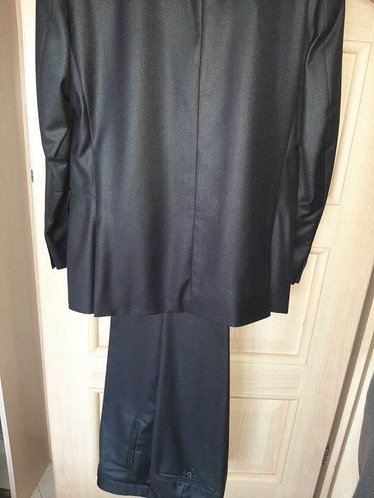 Garnitur męski, grafitowy, stalowy