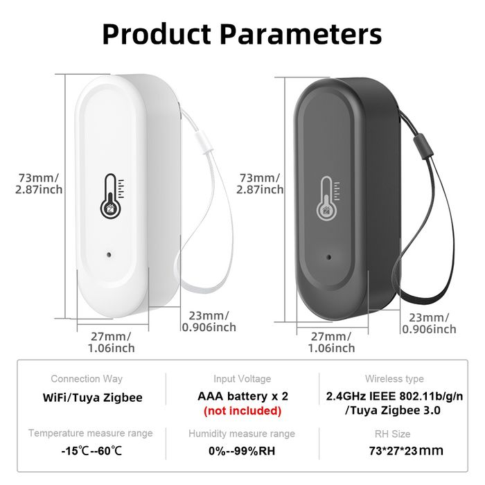 Датчик температуры Tuya WiFi, ZigBee,блютуз.