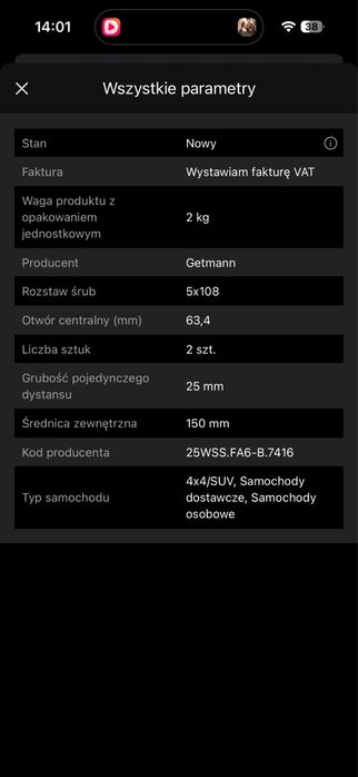 Dystanse 25mm 5x108 63.4