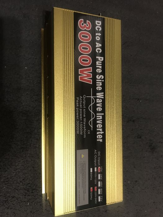 Жовтий інвертор 3000W з 12V на 220V