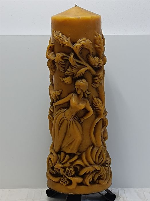 Świeca JohannGunter ręczna rzeźba z wosku.Antyk .