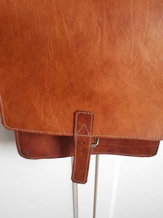 Mala castanha de cabedal unissexo