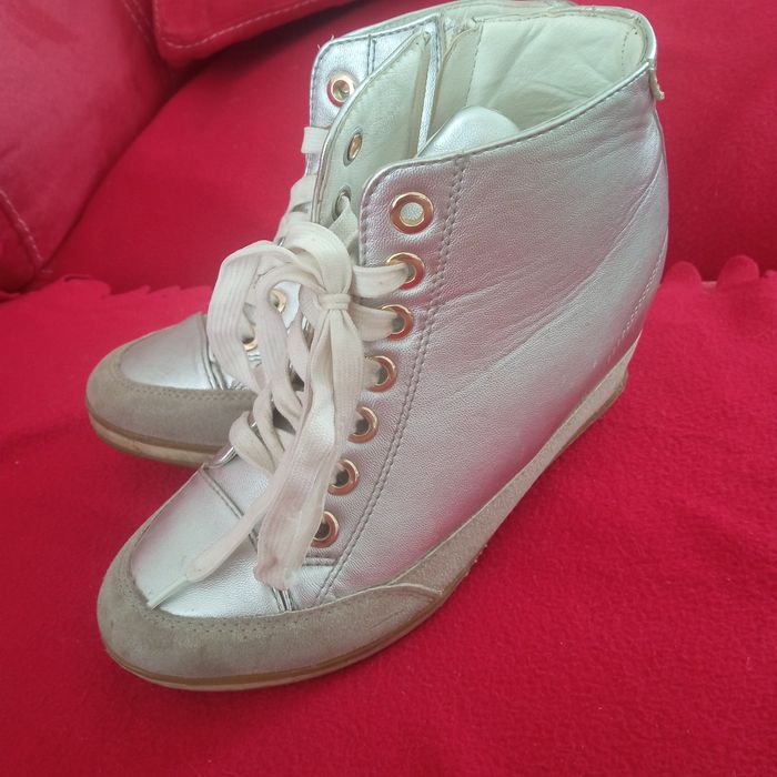 Botki sneakersy 37 srebro wiosna!!