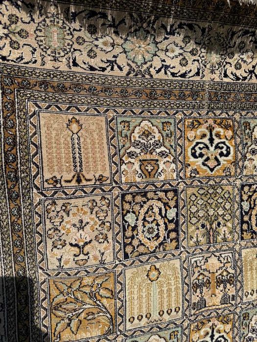 Vintage Jedwabny r. tkany dywan perski GHOUM / Qom 200x125 gal. 6 tyś