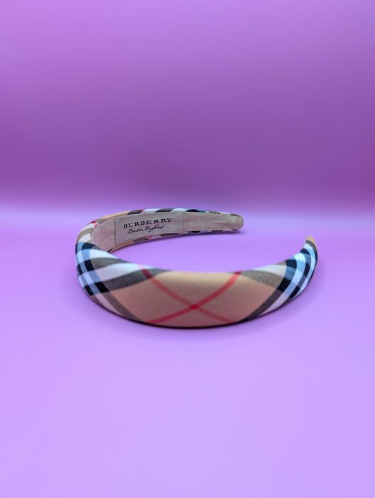 Opaska do włosów vintage w kratkę luxury box