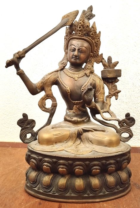 Estátua Monjushri Bodhisattva, Deus da Sabedoria Transcendente, Buda