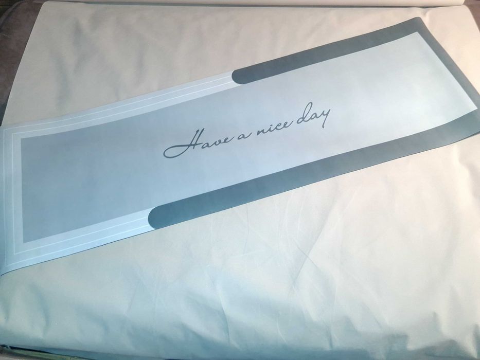 Y137 Mata Chodnik Kuchenny Dywanik Have A Nice Day 150x48 cm SzaryNowy